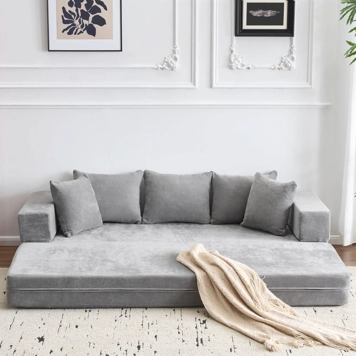 4 In 1 Convertible Folding Sofa Bed With Pillows from PriceLows™