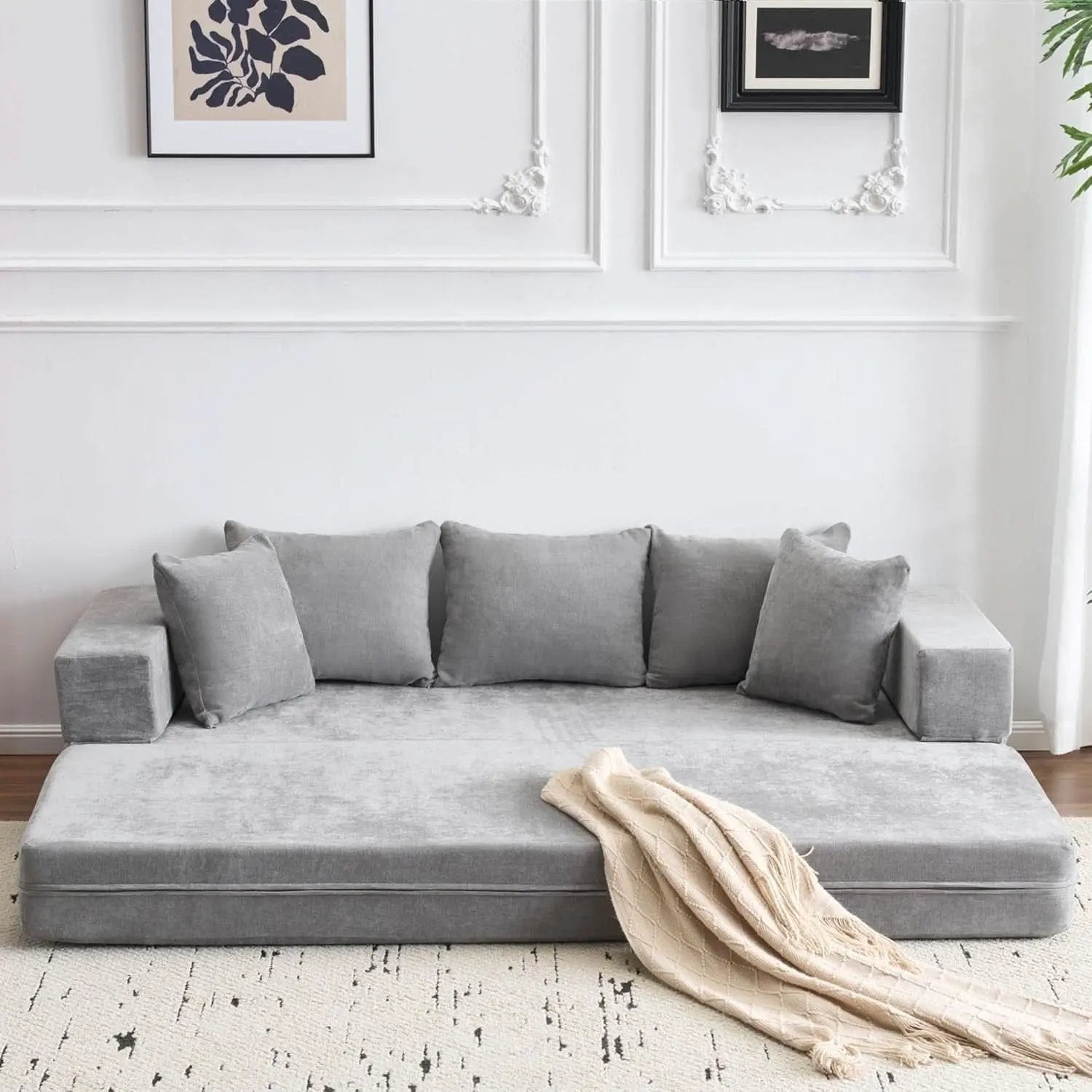 4 In 1 Convertible Folding Sofa Bed With Pillows from PriceLows™