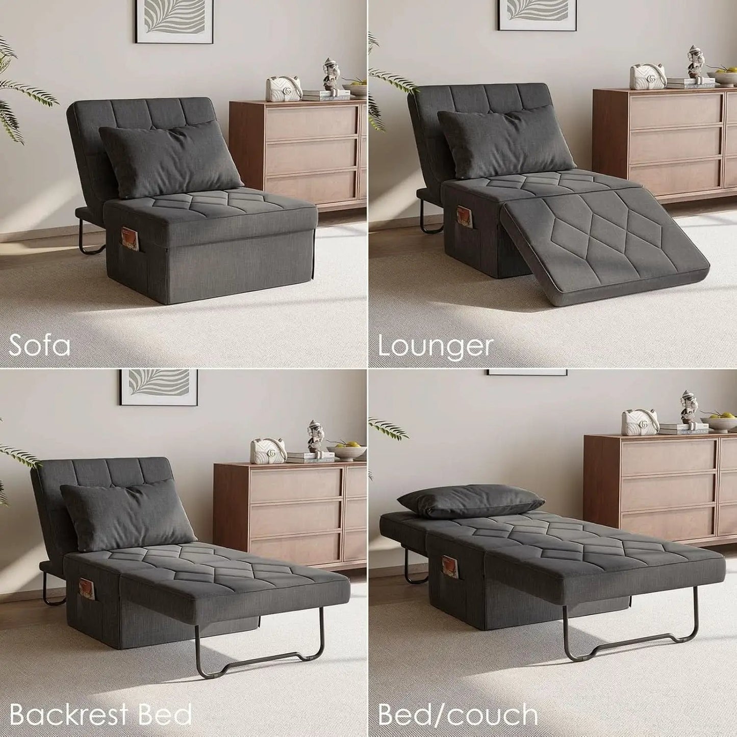 4 In 1 Convertible Sleeper Sofa Bed With Ottoman from PriceLows™