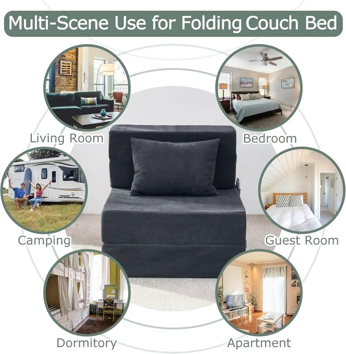4 in 1 Folding Sofa Bed with Memory Foam Comfort from PriceLows™