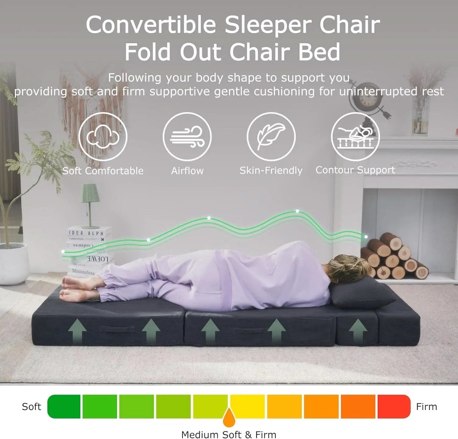 4 in 1 Folding Sofa Bed with Memory Foam Comfort from PriceLows™