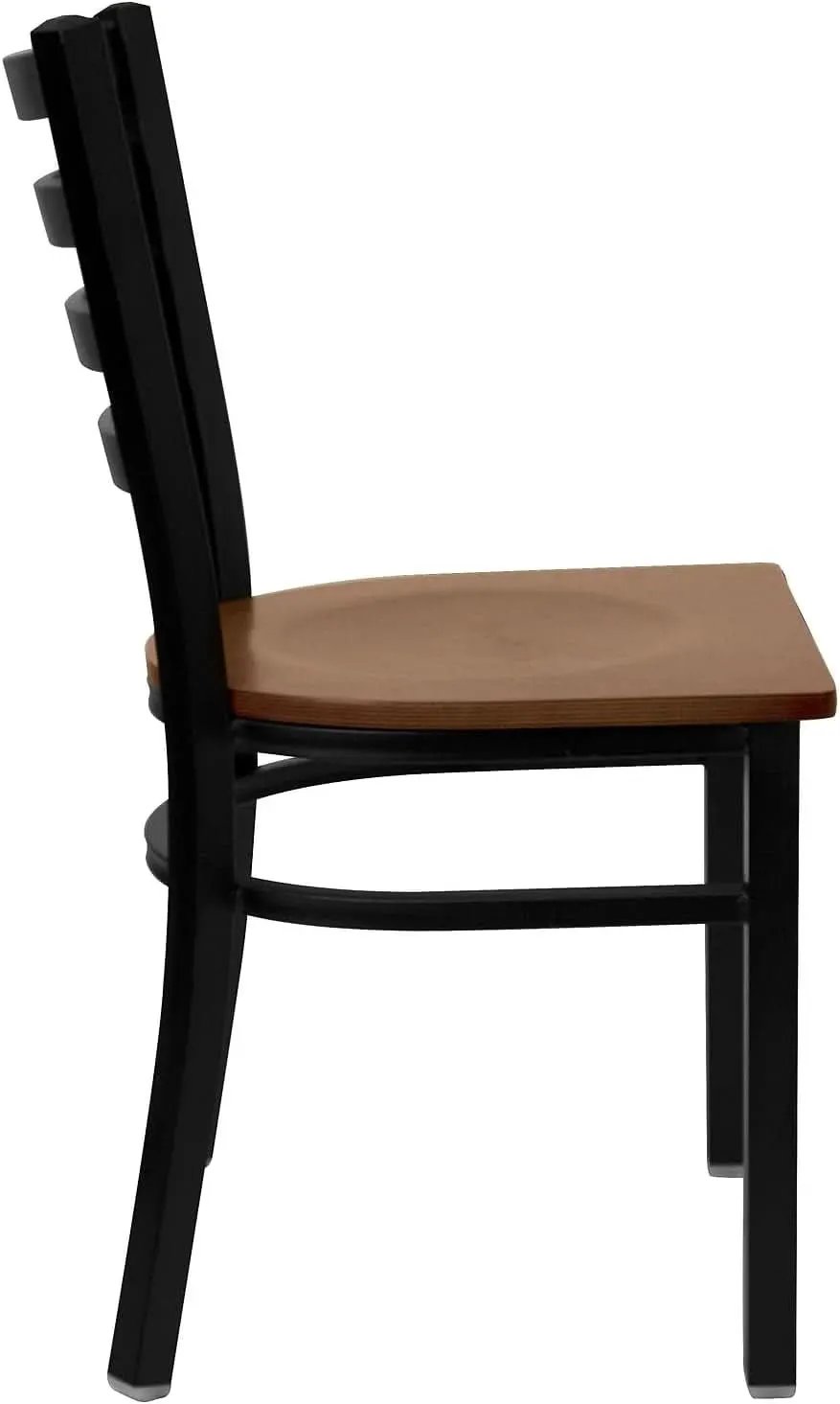 2 Pack HERCULES Series Black Ladder Back Metal Restaurant Chair With Cherry Wood Seat from PriceLows™