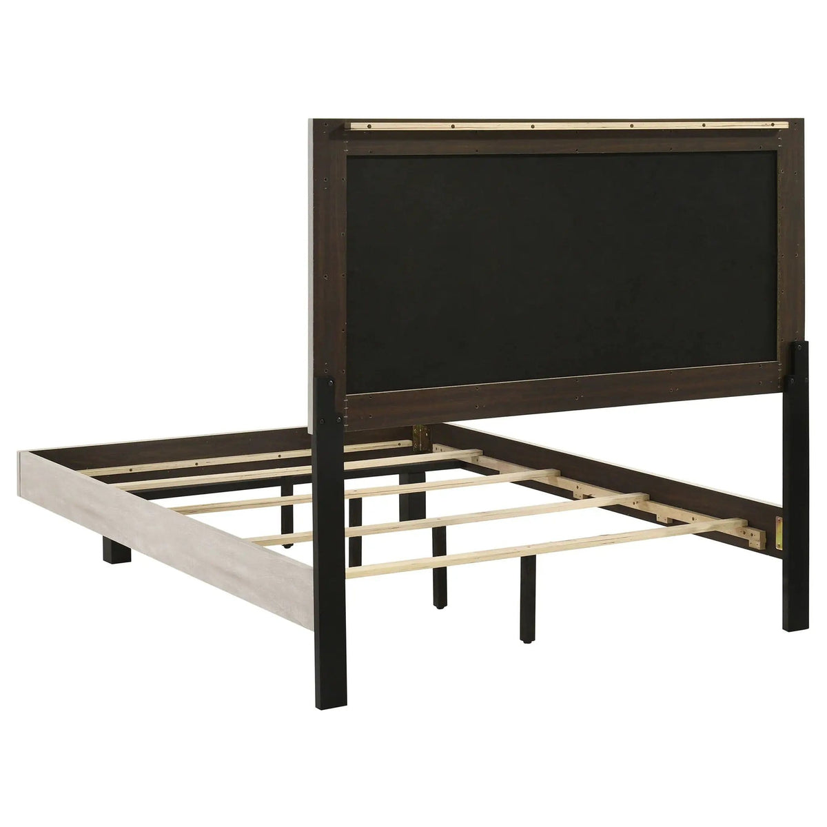 Trenton 54-inch Wood Full Panel Bed Rustic | 57.25 x 78.75 x 53.75 in | Rubberwood & Engineered Wood | Cream