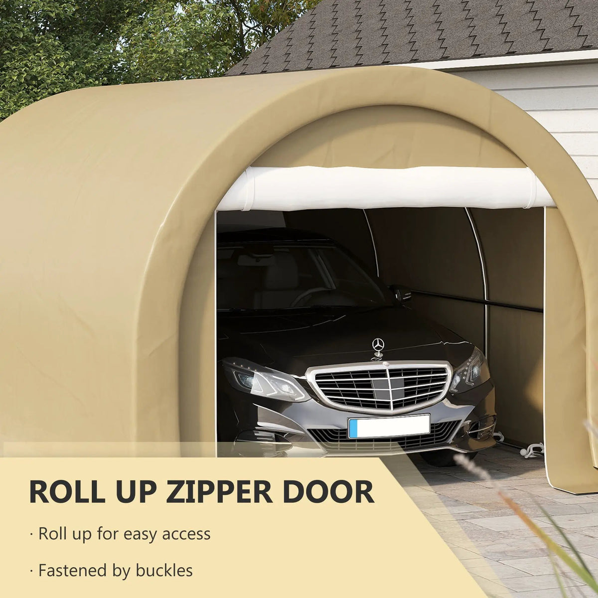 Outsunny Portable Carport | 10 x 16 Ft | Heavy Duty Storage Tent | Large Zippered Door