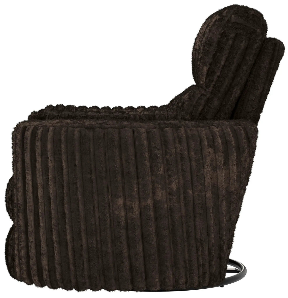 Daydream Swivel Glider Recliner | Unique Shape | Comfort Bolsters | Faux Fur