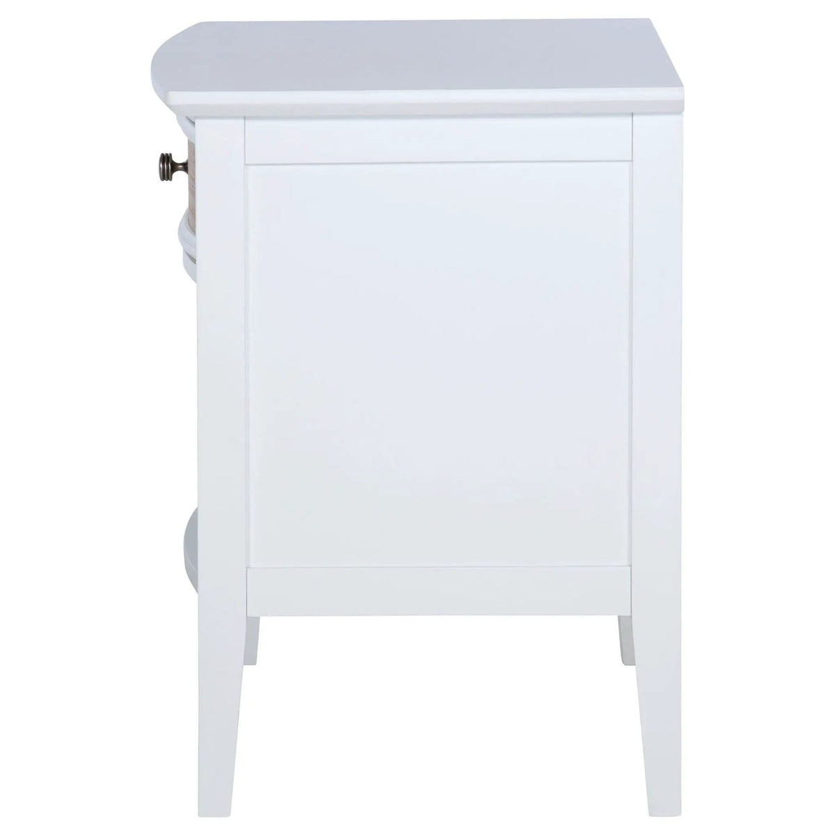 Bexhill 1-drawer Nightstand Bedside Table | 27 x 19.5 x 26.75 in | Rattan | White