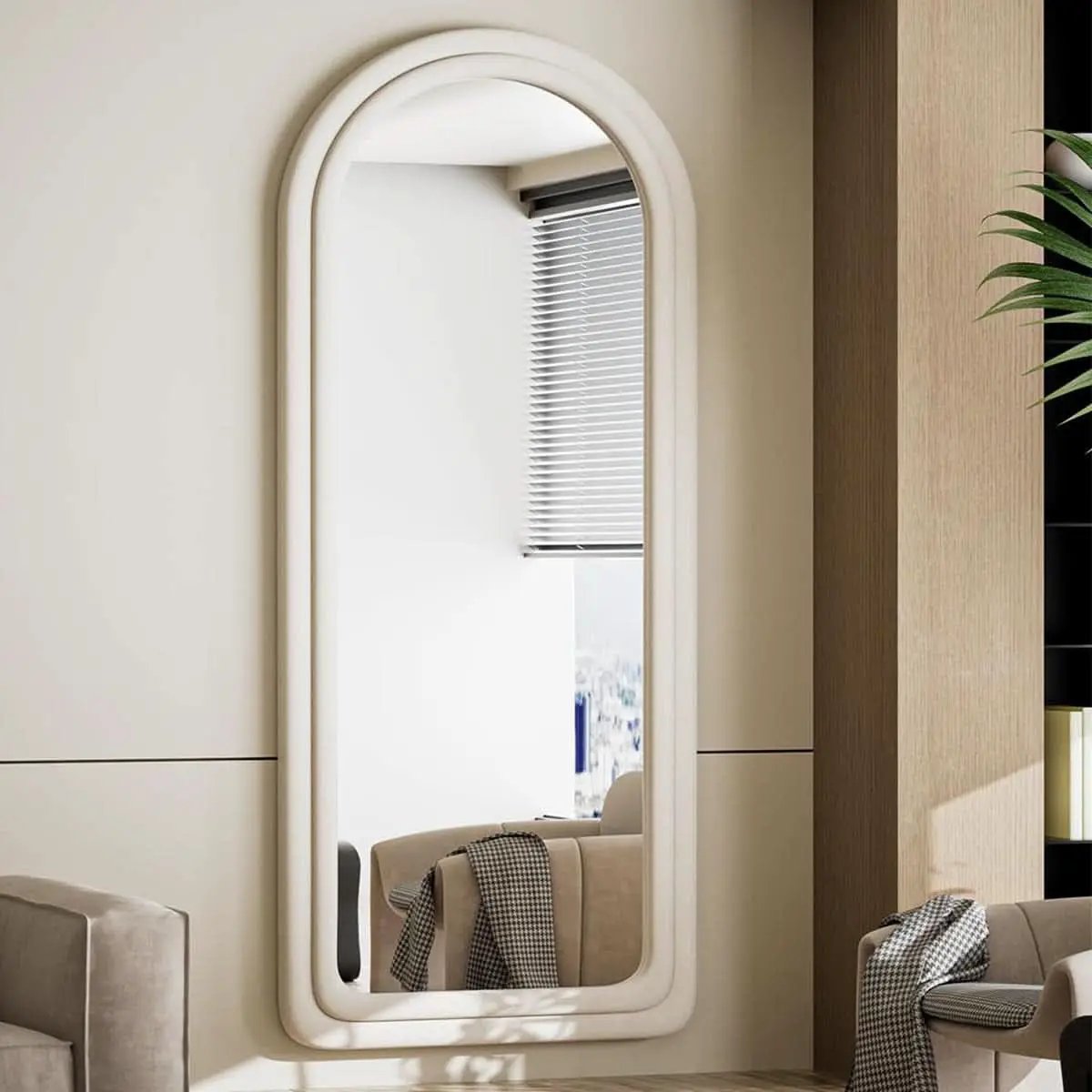 Arched Full Length Floor Mirror 71 X 32 Inches White from PriceLows™
