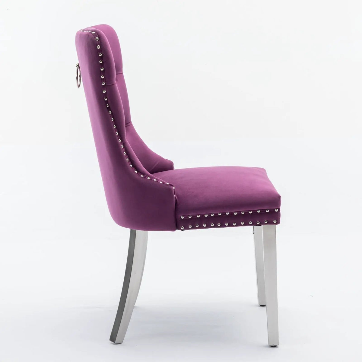 Dining Chair | Tufted Upholstery | Stainless Steel Legs | Set Of 2