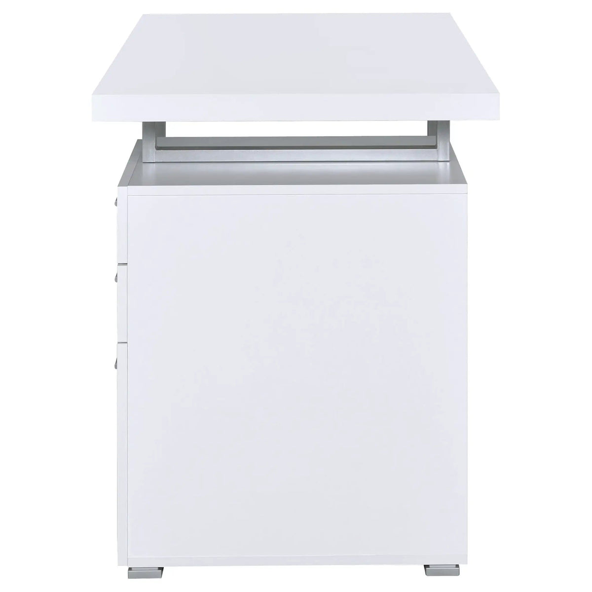 Brennan 47-inch 3-drawer Office Computer Desk | 47.25 x 23.5 x 30 in | Engineered Wood & Metal | White