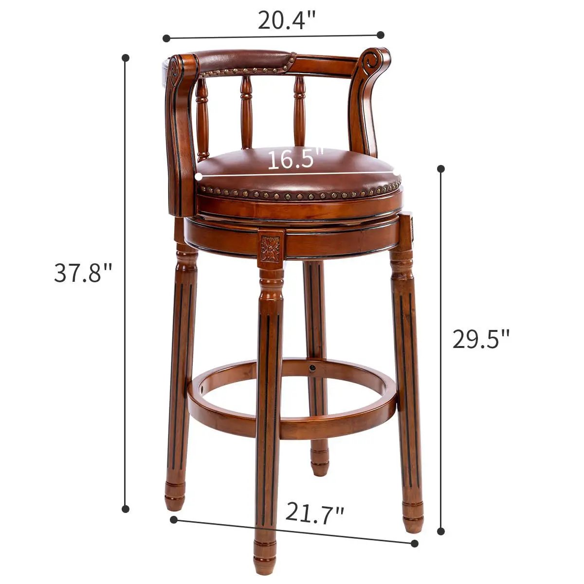 Swivel Bar Stool | Cow Top Upholstery | 360 Degree Swivel | Bar Height Chair With Back