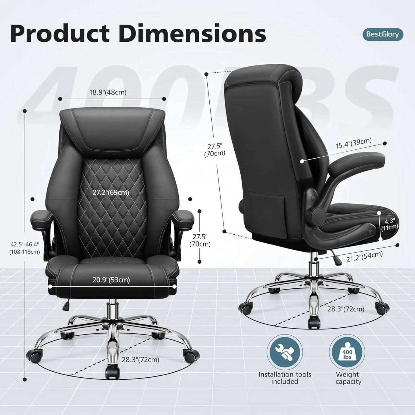 Ergonomic High Back Office Chair Tall With Lumbar Support from PriceLows™