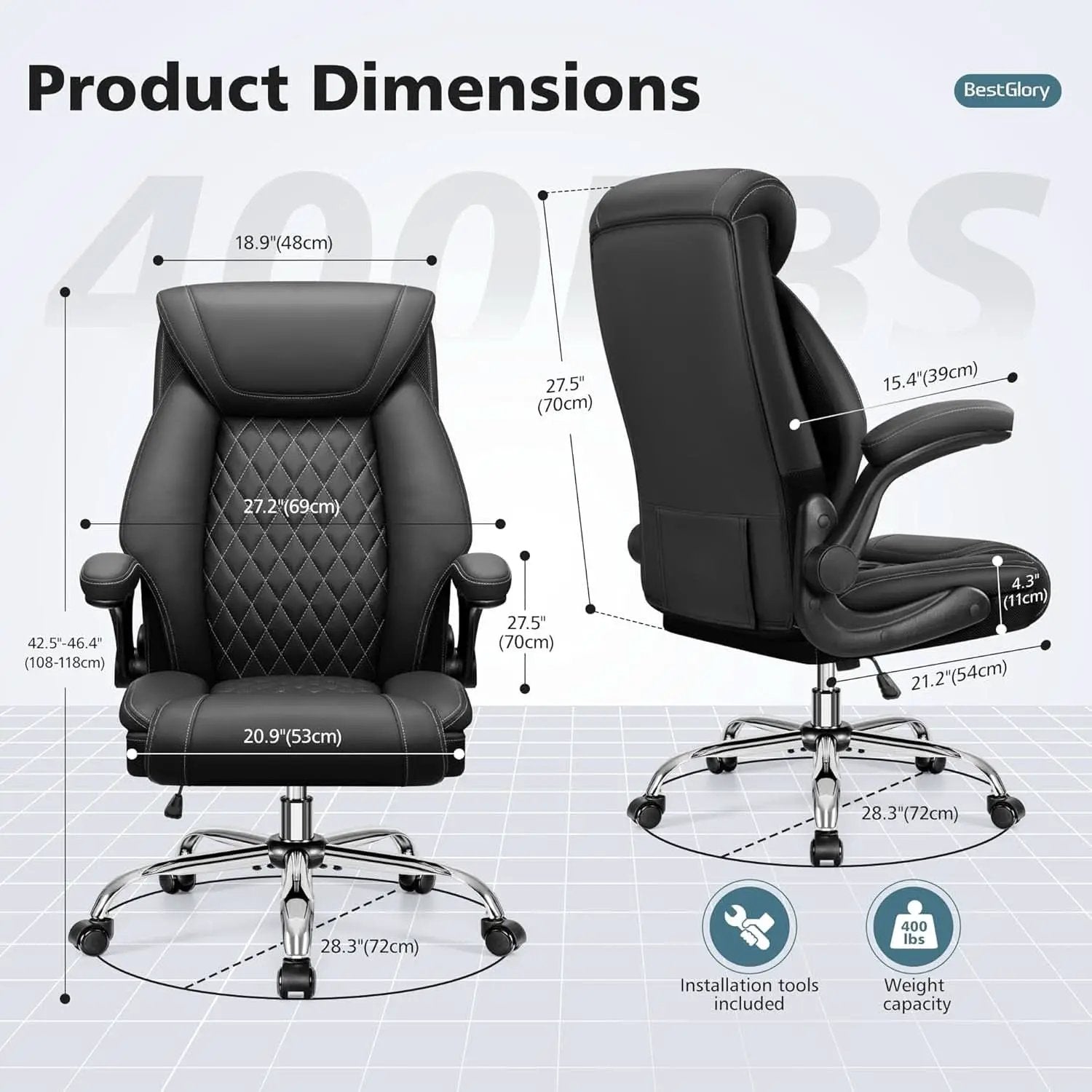 Ergonomic High Back Office Chair Tall With Lumbar Support from PriceLows™