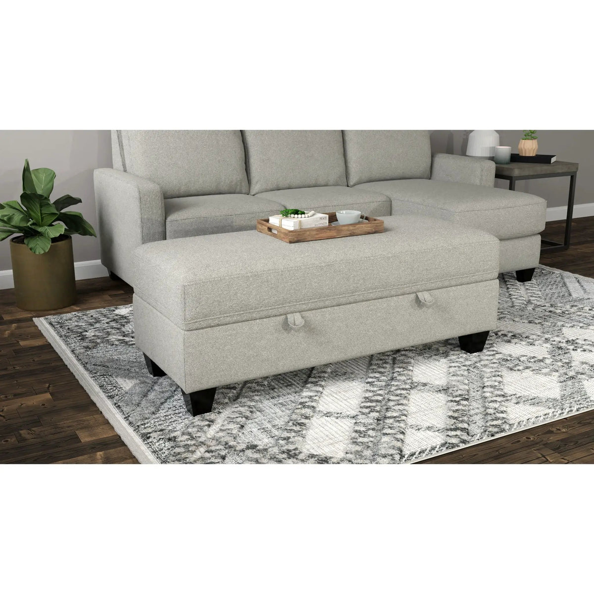 Drason Storage Ottoman | Transitional Style | Minimal Assembly | Low Maintenance
