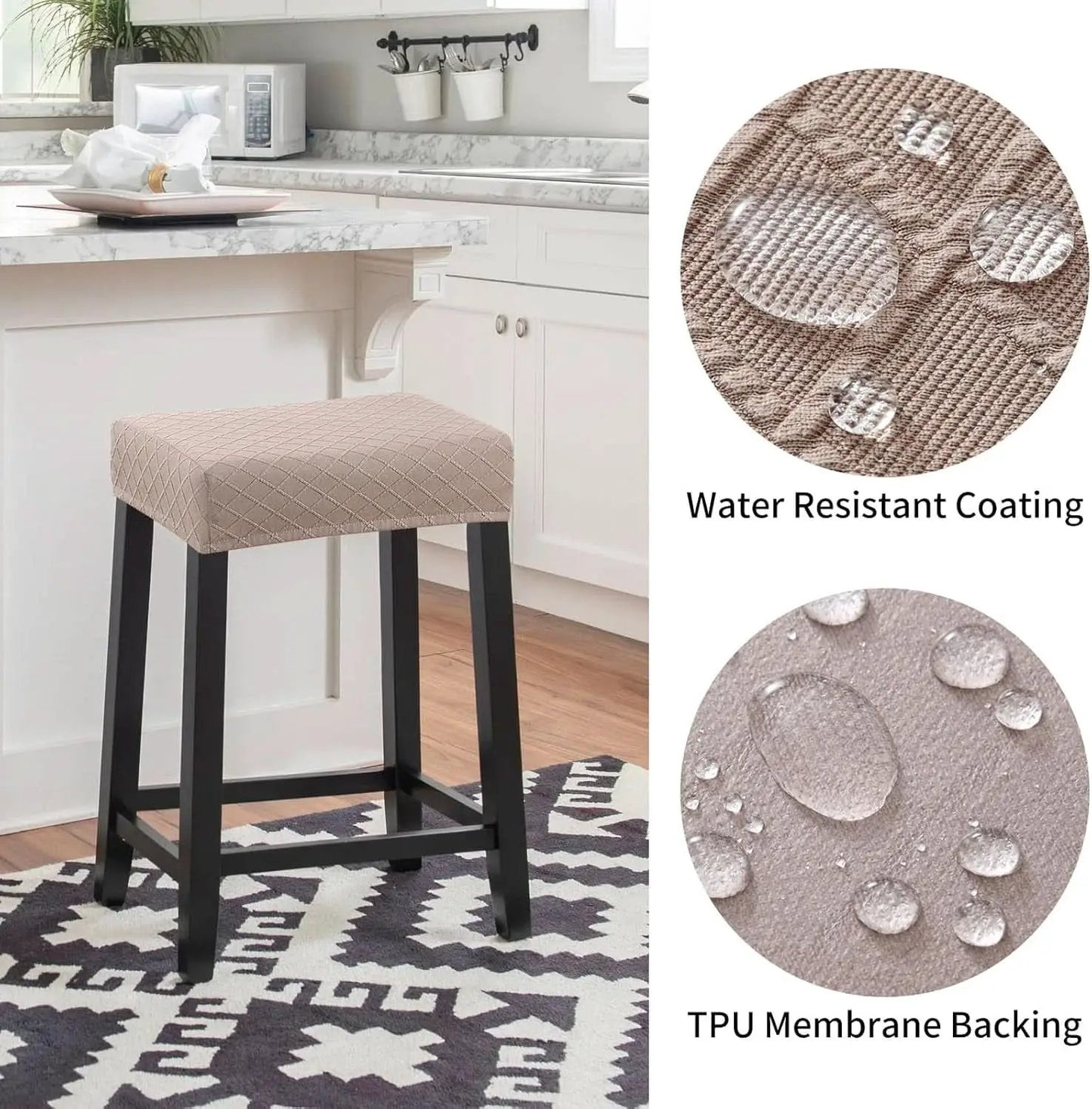 Rectangular Bar Stool Covers 2 Pack Waterproof Stretch from PriceLows™