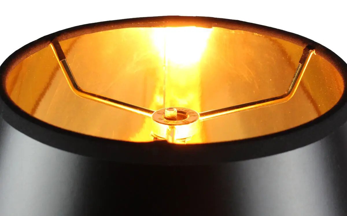 Empire Lampshade | 14W X 11H | Black With Gold Lining | Hardback