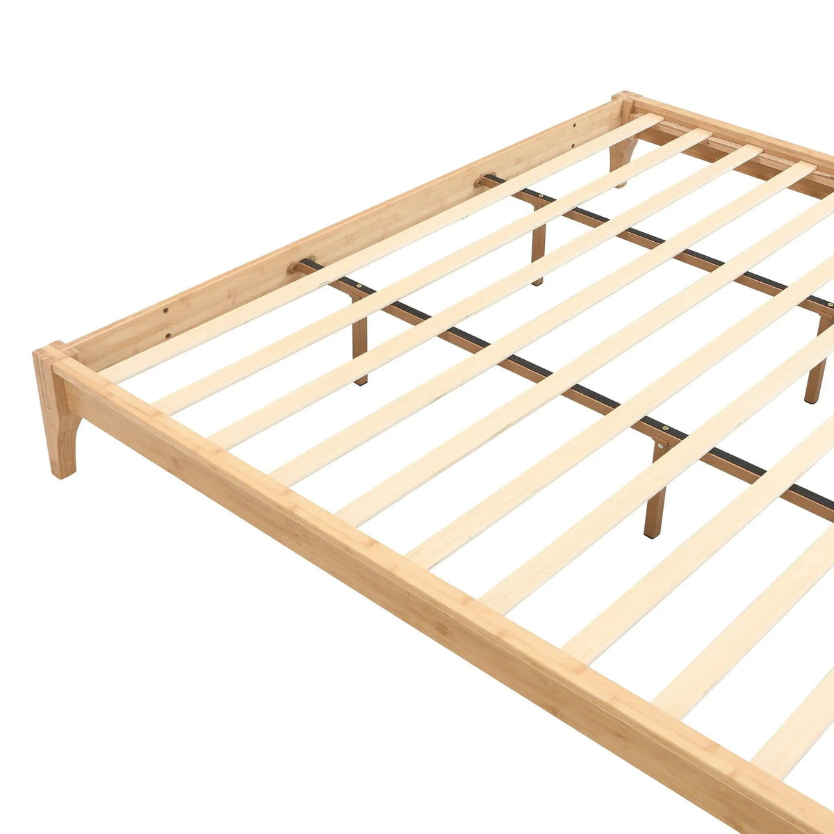 Solid Dry Bamboo Platform Bed Frame, With Slat Support | 6 Pieces | Bamboo | Bedroom