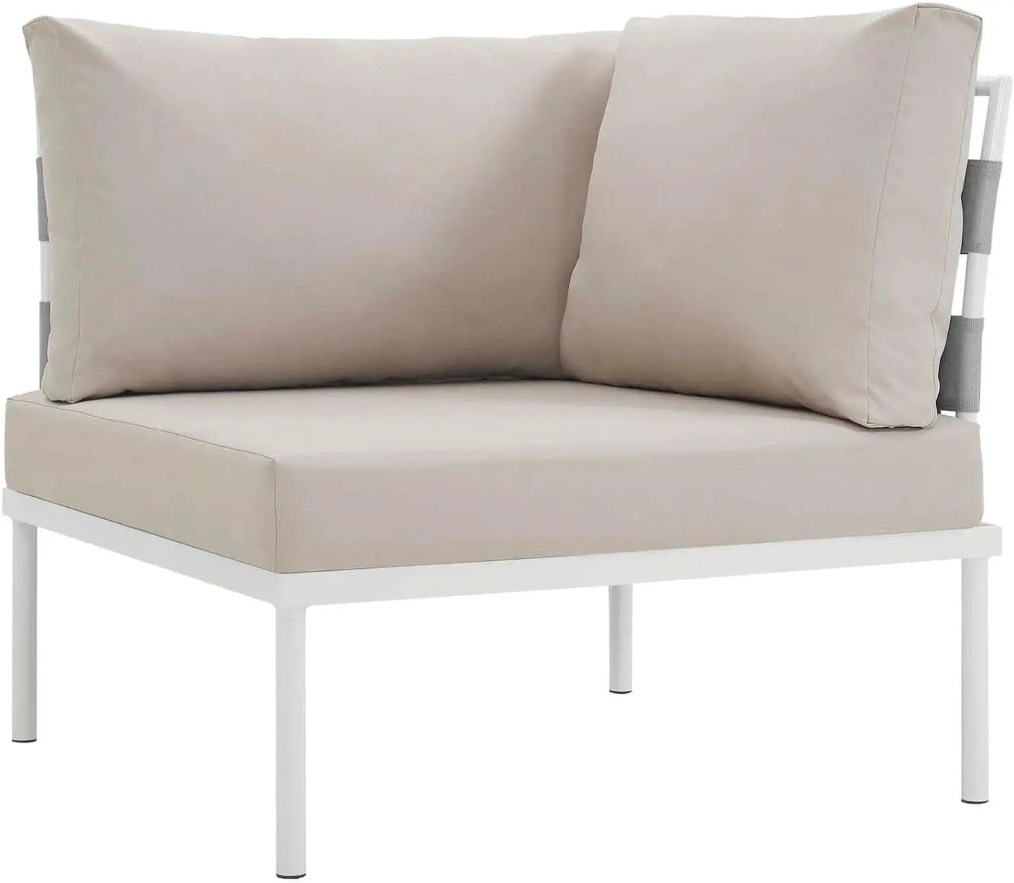 Harmony Aluminum Outdoor Sectional Sofa Set White Cushions from PriceLows™