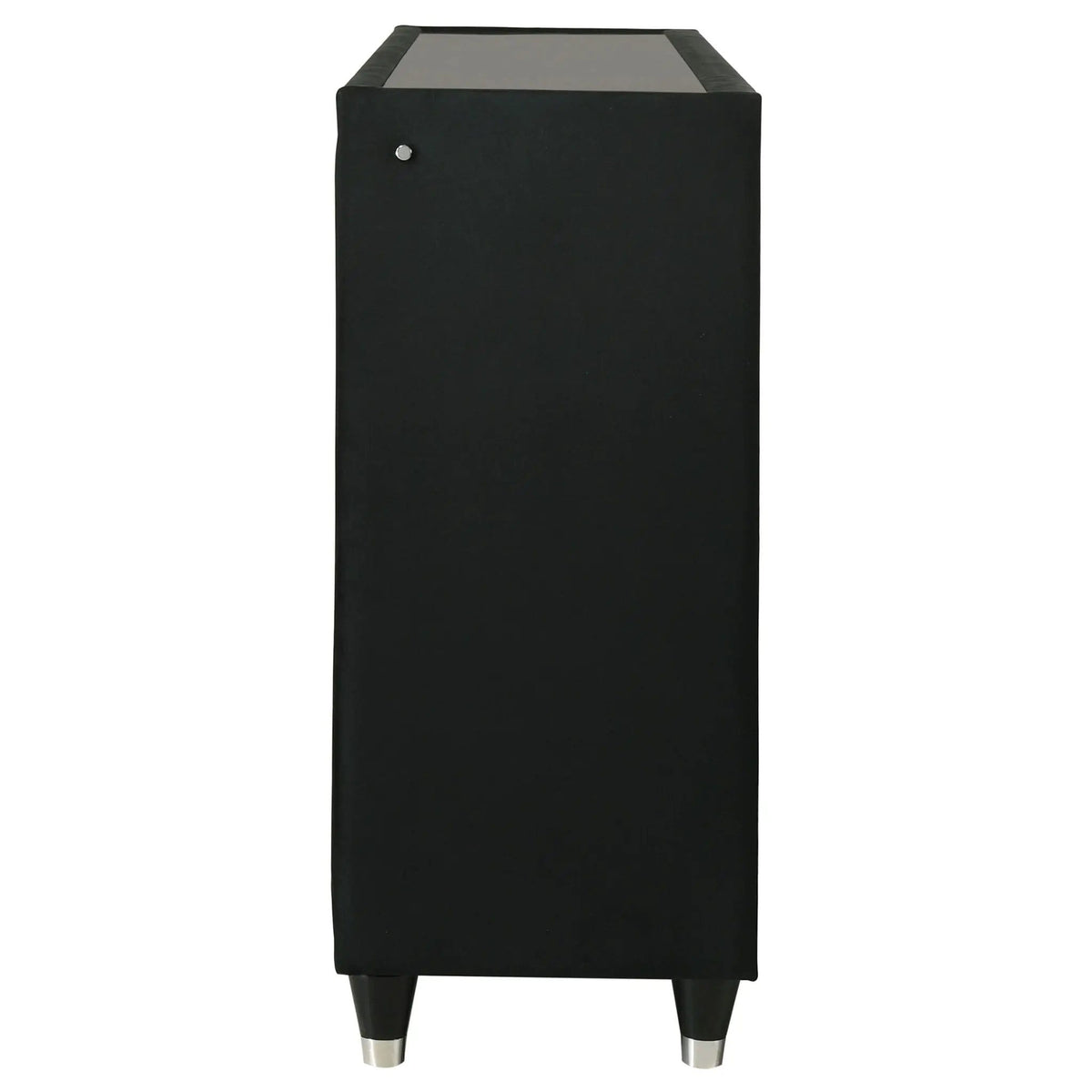 Lorient 8-drawer LED Bedroom Dresser Cabinet | 60.5 x 16 x 38.25 in | Rubberwood & Velvet | Black