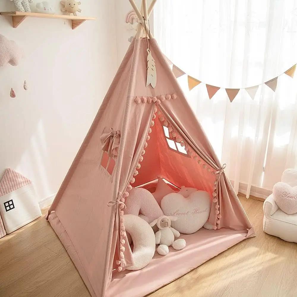 Kids Teepee Tent With Foldable Mat For Indoor Outdoor Play from PriceLows™