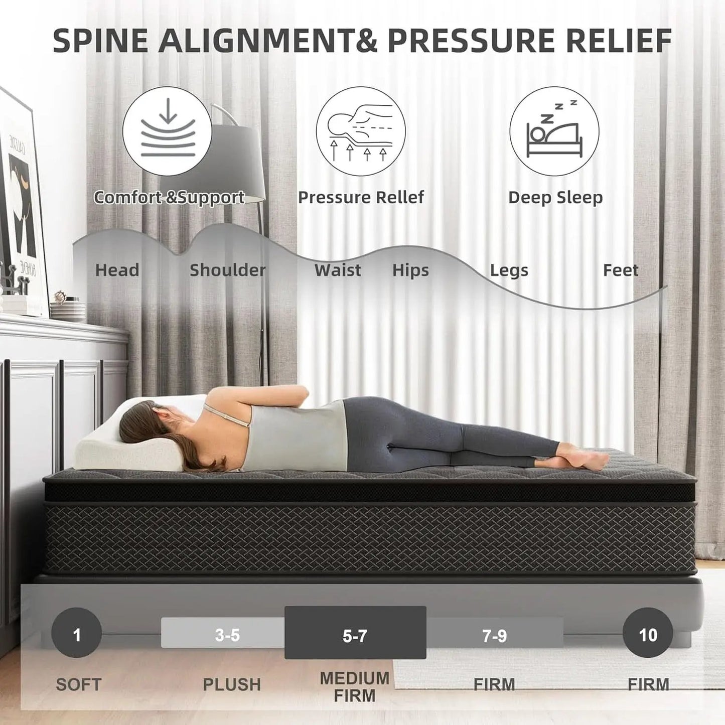 Queen 14 Inch Hybrid Mattress Memory Foam Ultra Comfort Foam from PriceLows™