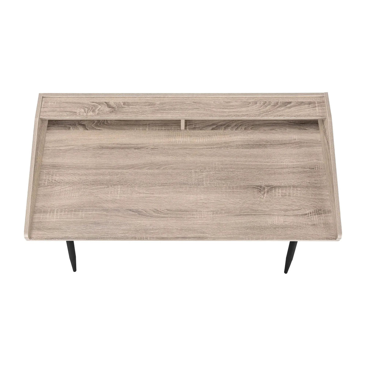 Sturdy Computer Desk With Shelves | 47.25 Inch Width | Matching Metal Base | 34 Inch Height