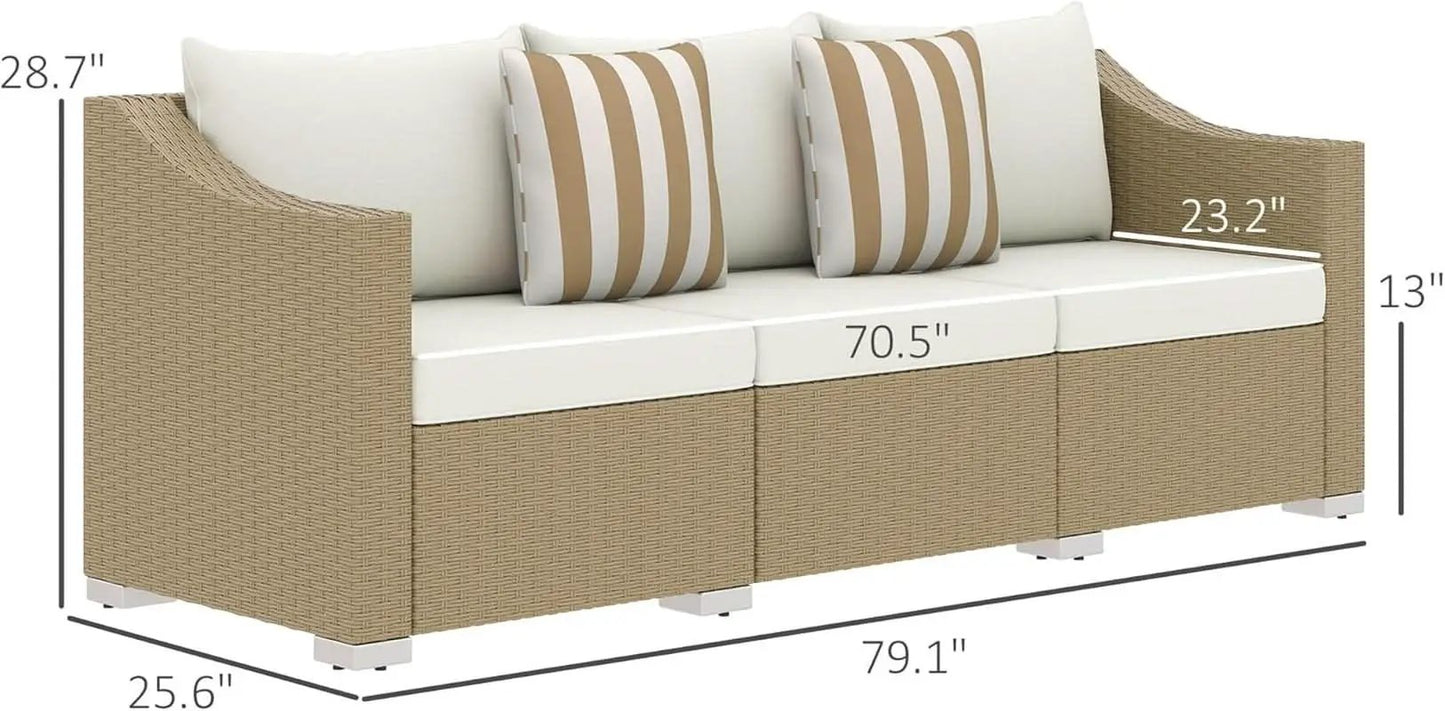 Comfortable All Weather Wicker Patio Sofa with Cushions from PriceLows™