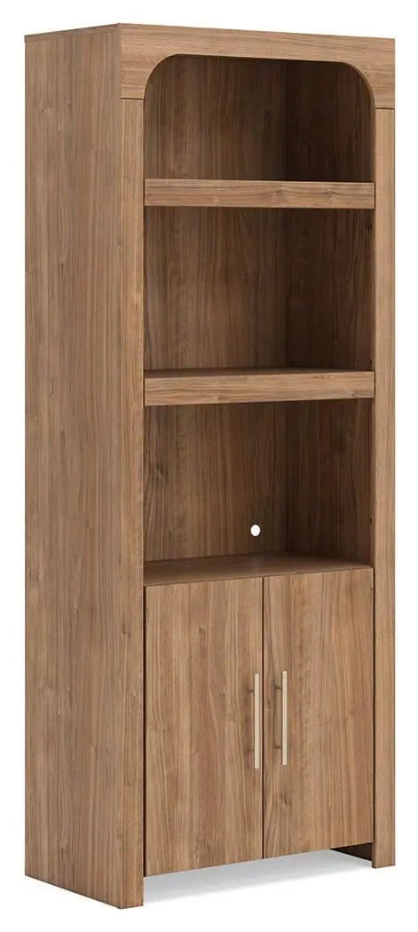 Dovander Display Cabinet | 28.58 x 15.31 x 72.24 in | Walnut Wood & Mdf | Brown