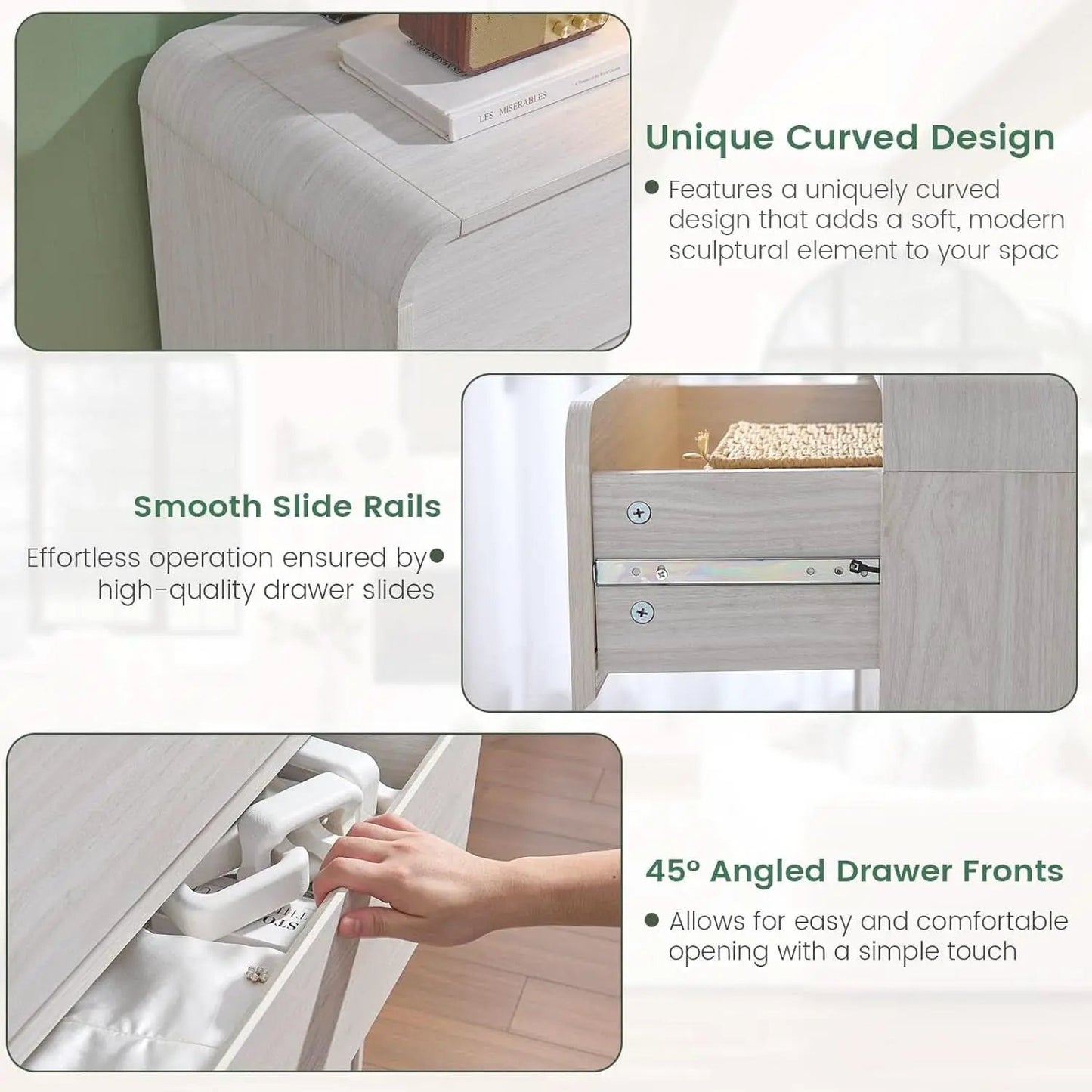 47 Inch White Dresser With Six Drawers Anti Tip Design from PriceLows™