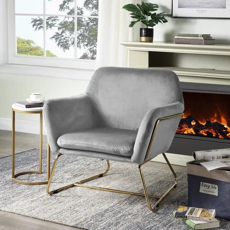 Keira Accent Chair With Metal Base | 3 Pieces | Metal | Living Room