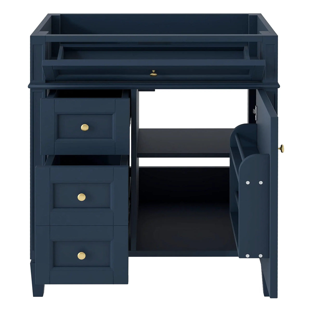 Bathroom Vanity | 3 Drawers | Blue Finish | Tip Out
