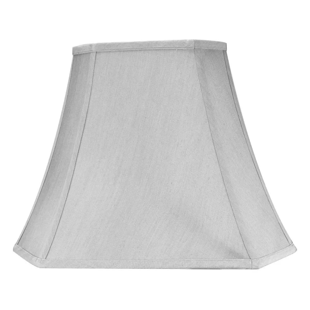 Square Cut Corner Lamp Shade | 16x12 Inch | Premium Shantung | Gray