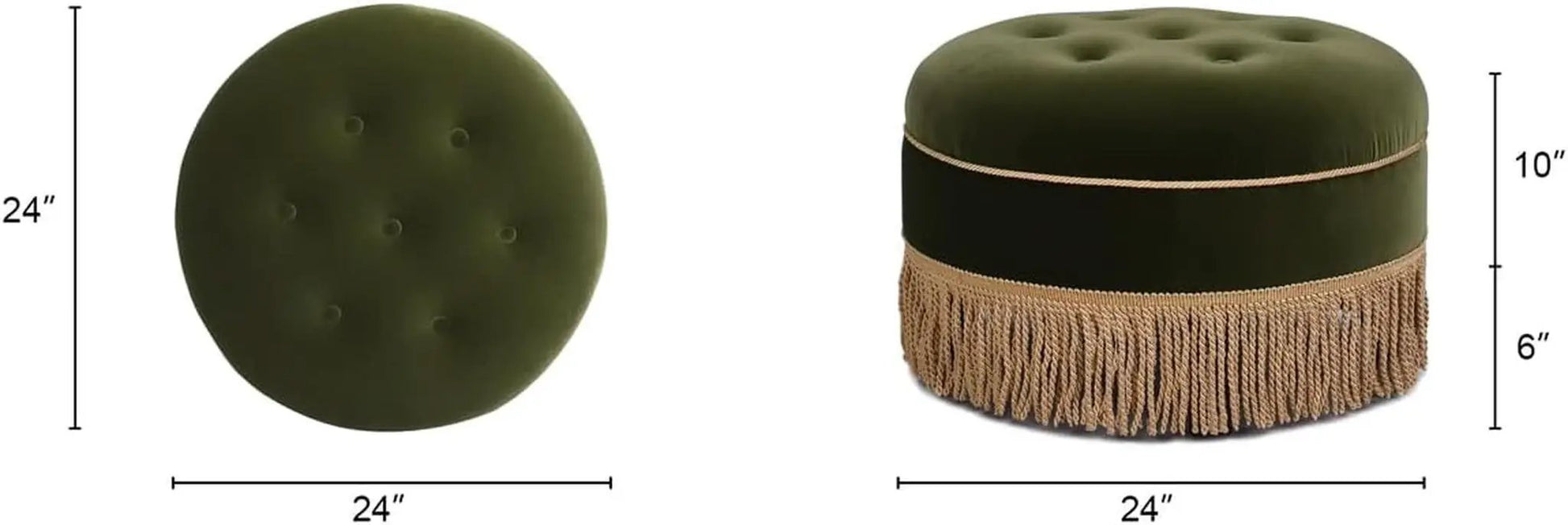 24 Inch Round PremiumQualityTextured Woven Upholstered Ottoman from PriceLows™