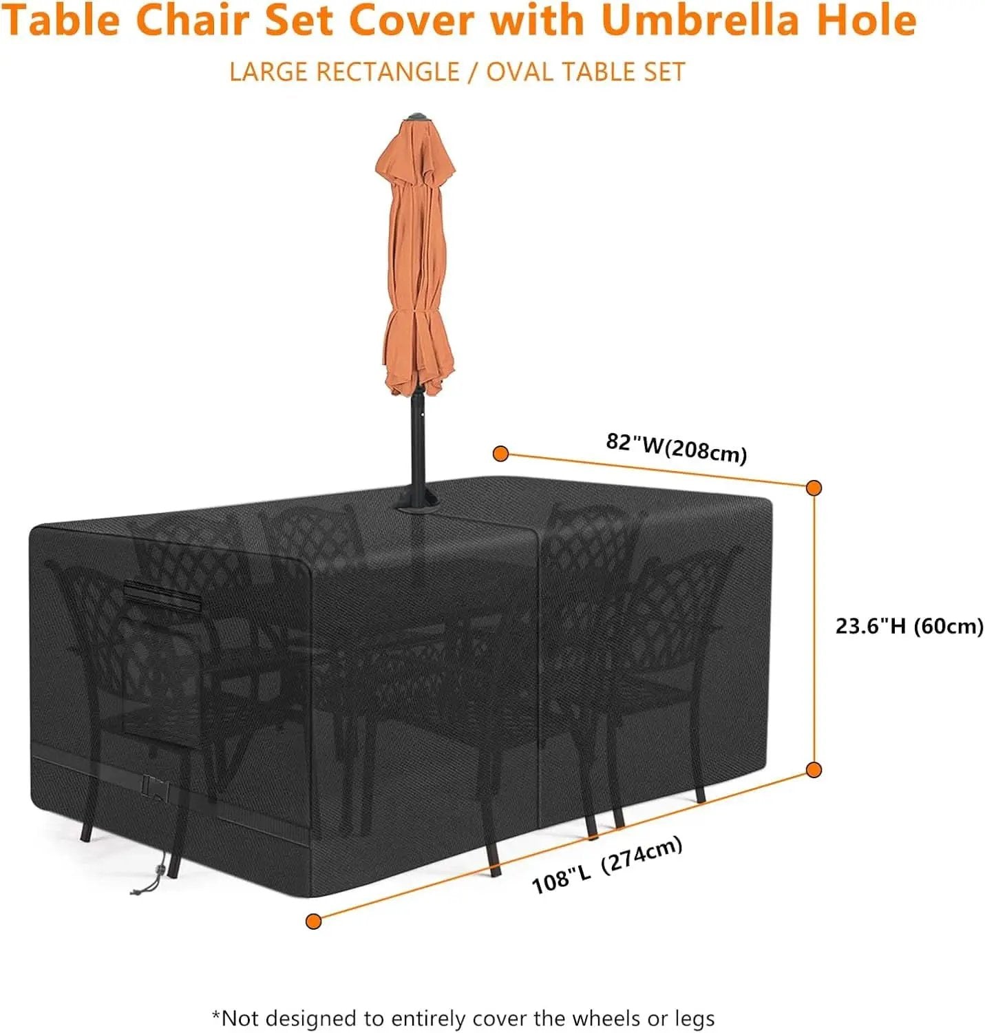 Rectangle Patio Table Cover 108 Inch Long Waterproof from PriceLows™