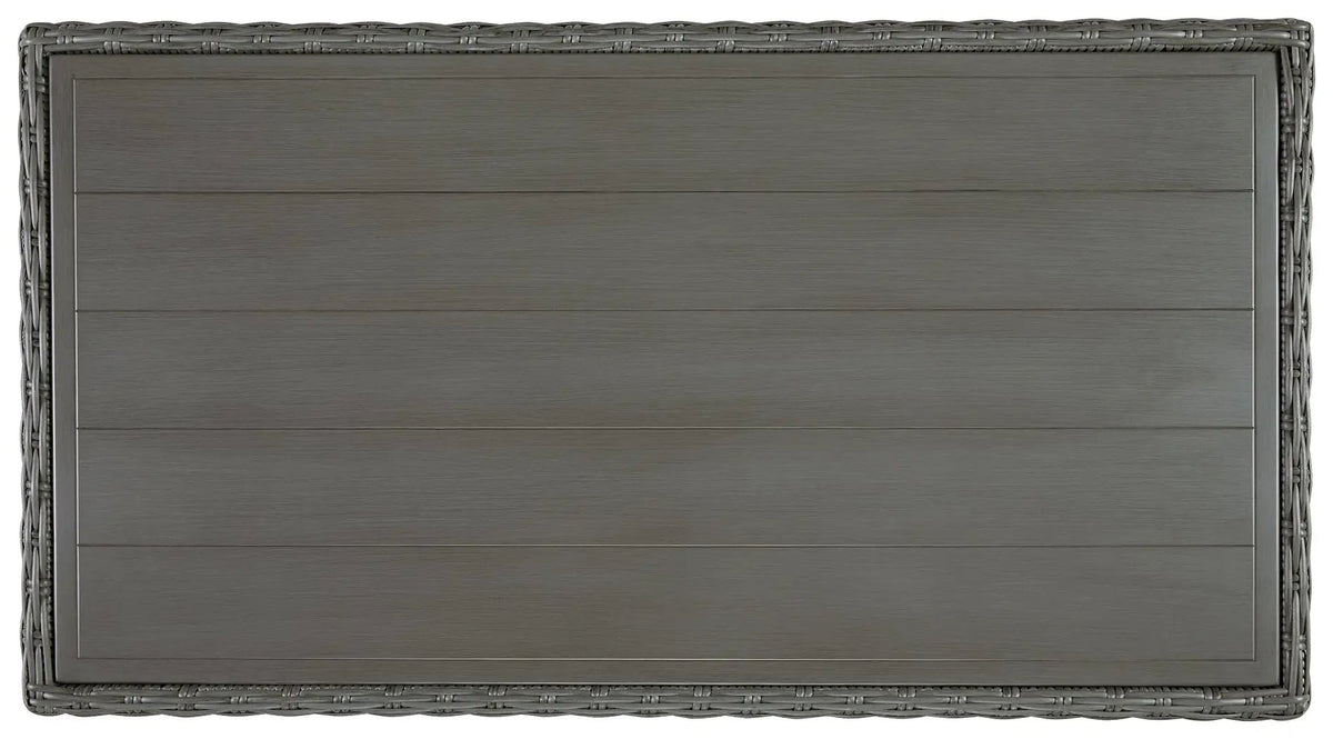 Elite Park Outdoor Cocktail Table | Gray | Rust-Proof Aluminum Frame | All-Weather Resin Wicker