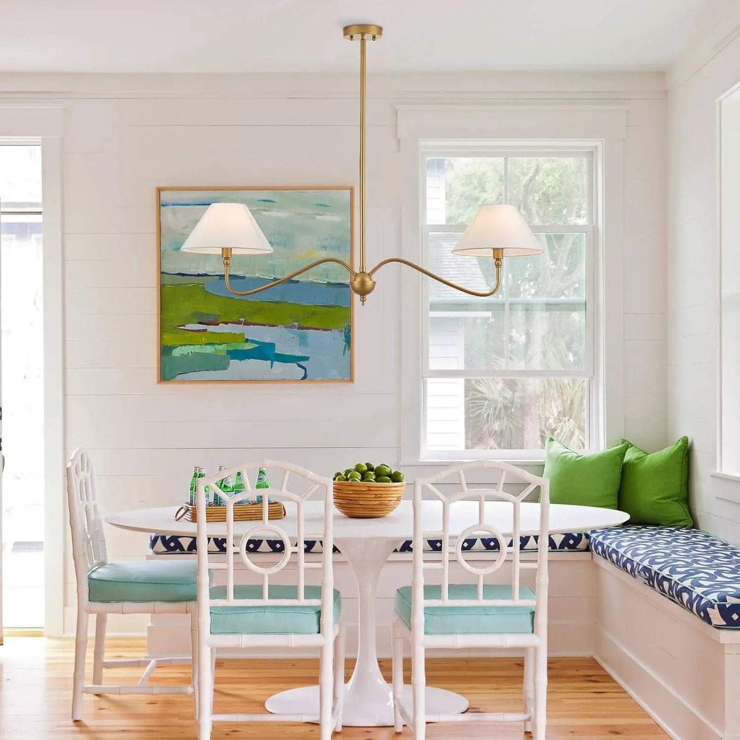 Goldtone Linear 2 Light Chandelier For Kitchen Island from PriceLows™