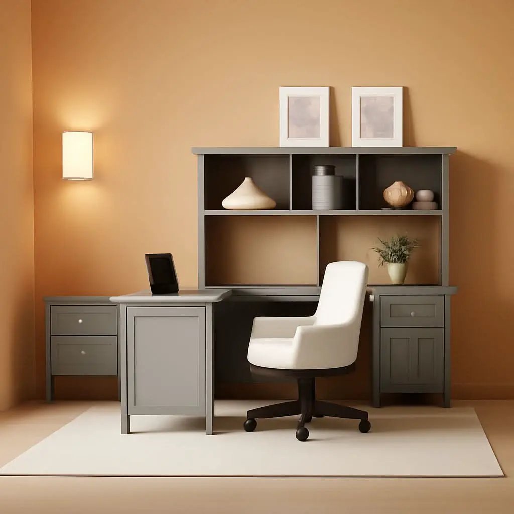 60W L Shaped Desk With Hutch And File Cabinet Home Office from PriceLows™