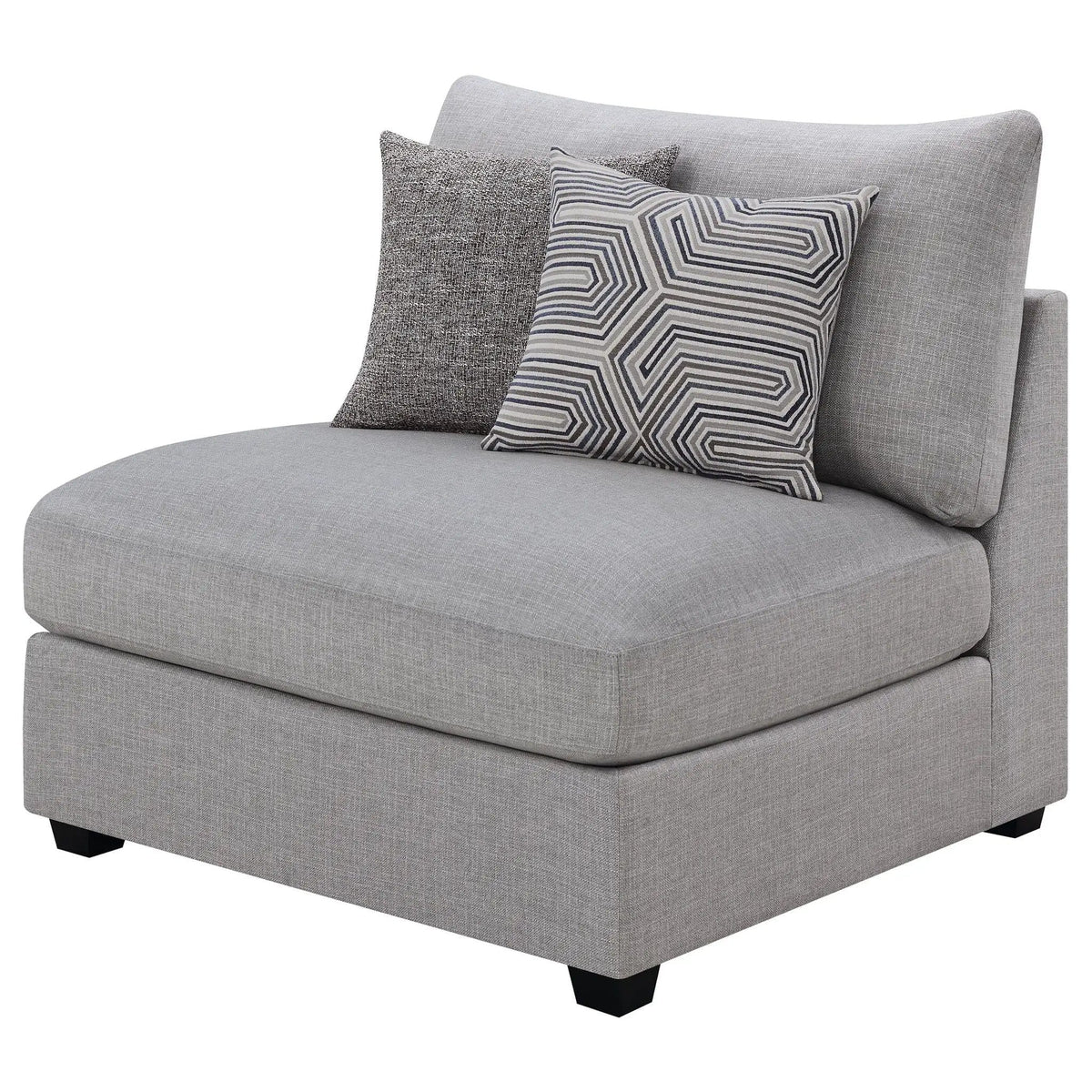 Cambria Upholstered Armless Chair | 39 x 39 x 38 in | Solid Wood & Fabric | Grey