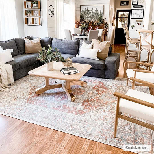 Maayon Medallion Rust Washable Area Rug from PriceLows™