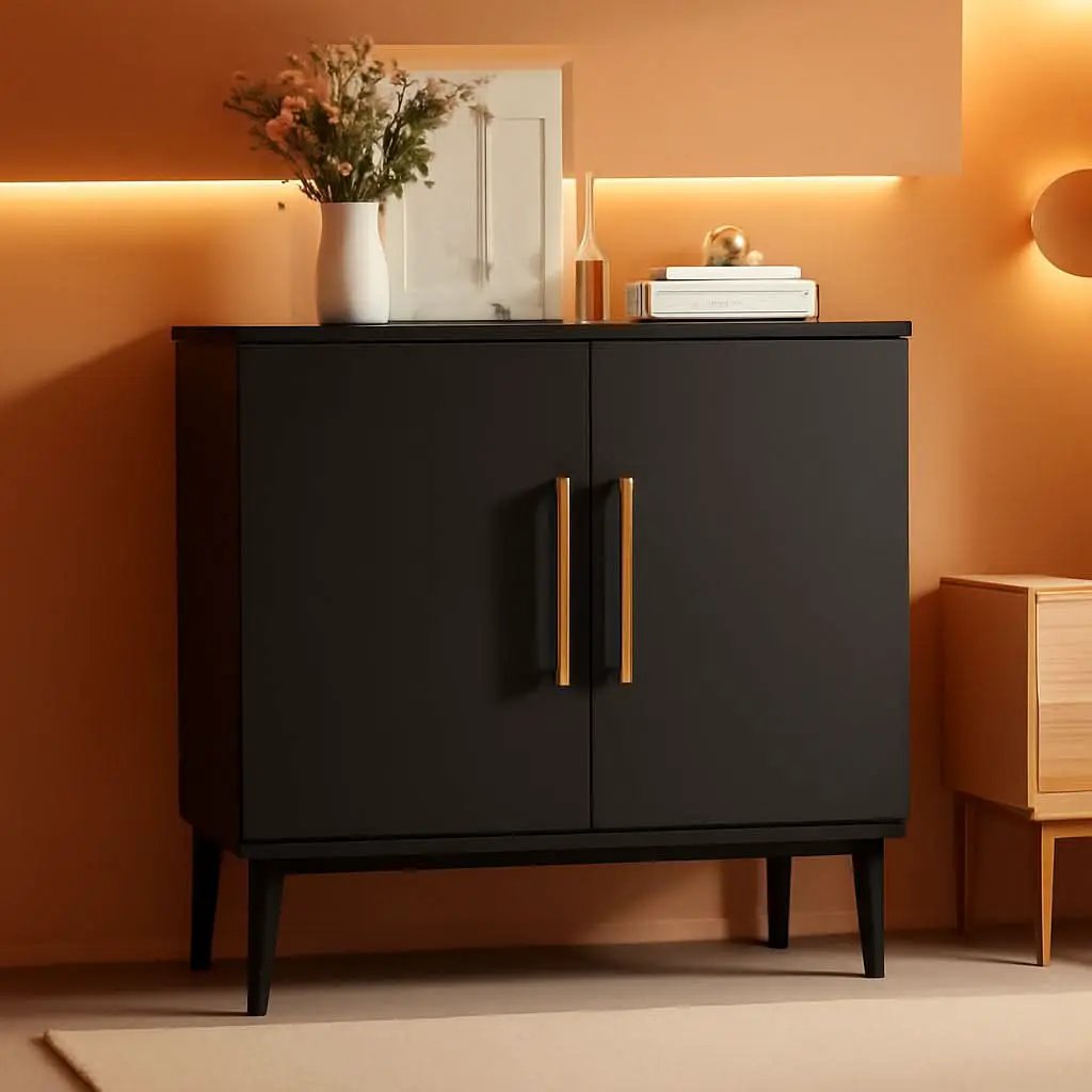 Black Large Buffet Cabinet Sideboard With Ample Storage from PriceLows™
