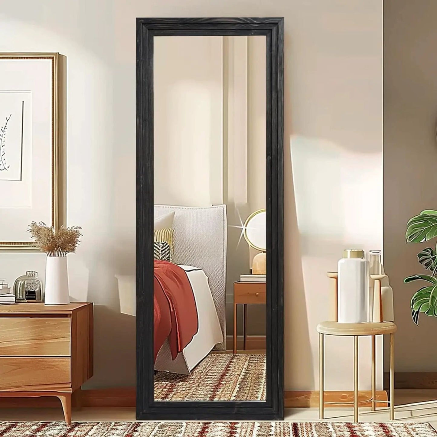 Full Length Mirror 65 By 24 Inch Black Home Decor Accent from PriceLows™