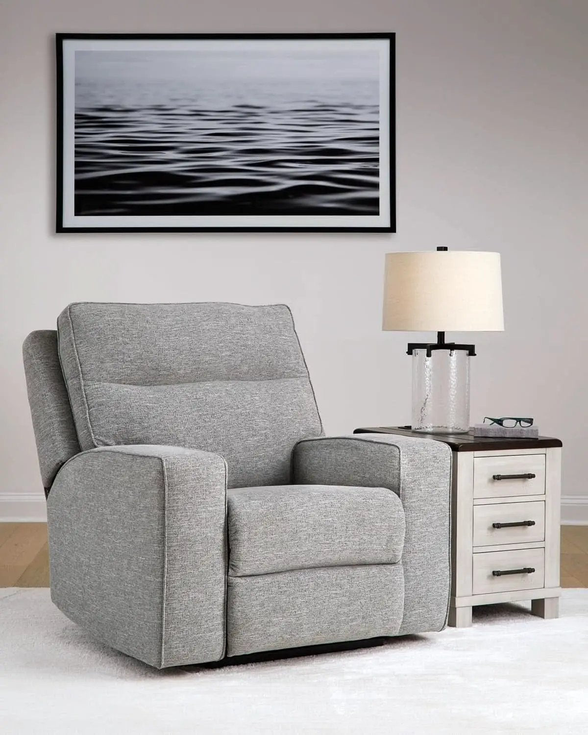 Gray Power Recliner With Adjustable Comfort For Living Room from PriceLows™