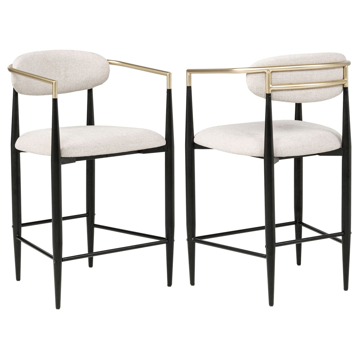 Tina Fabric Upholstered Counter Chair Beige (Set of 2) Counter Height (24"-27") | 22 x 20.75 x 37.25 in | Linen & Fabric | Home