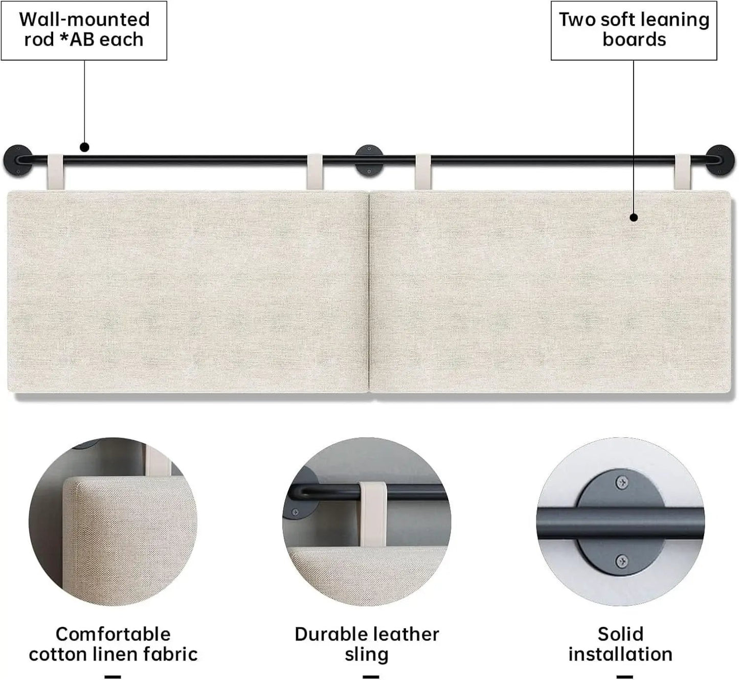 Adjustable Wall Mounted Queen Size Headboard with Tufting from PriceLows™