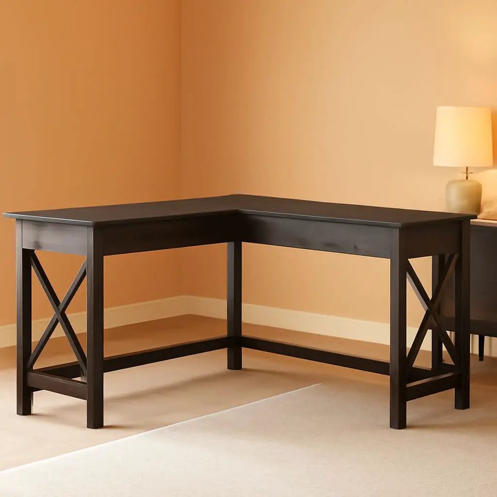 60 Inch L Shaped Desk Modern Farmhouse Home Office from PriceLows™
