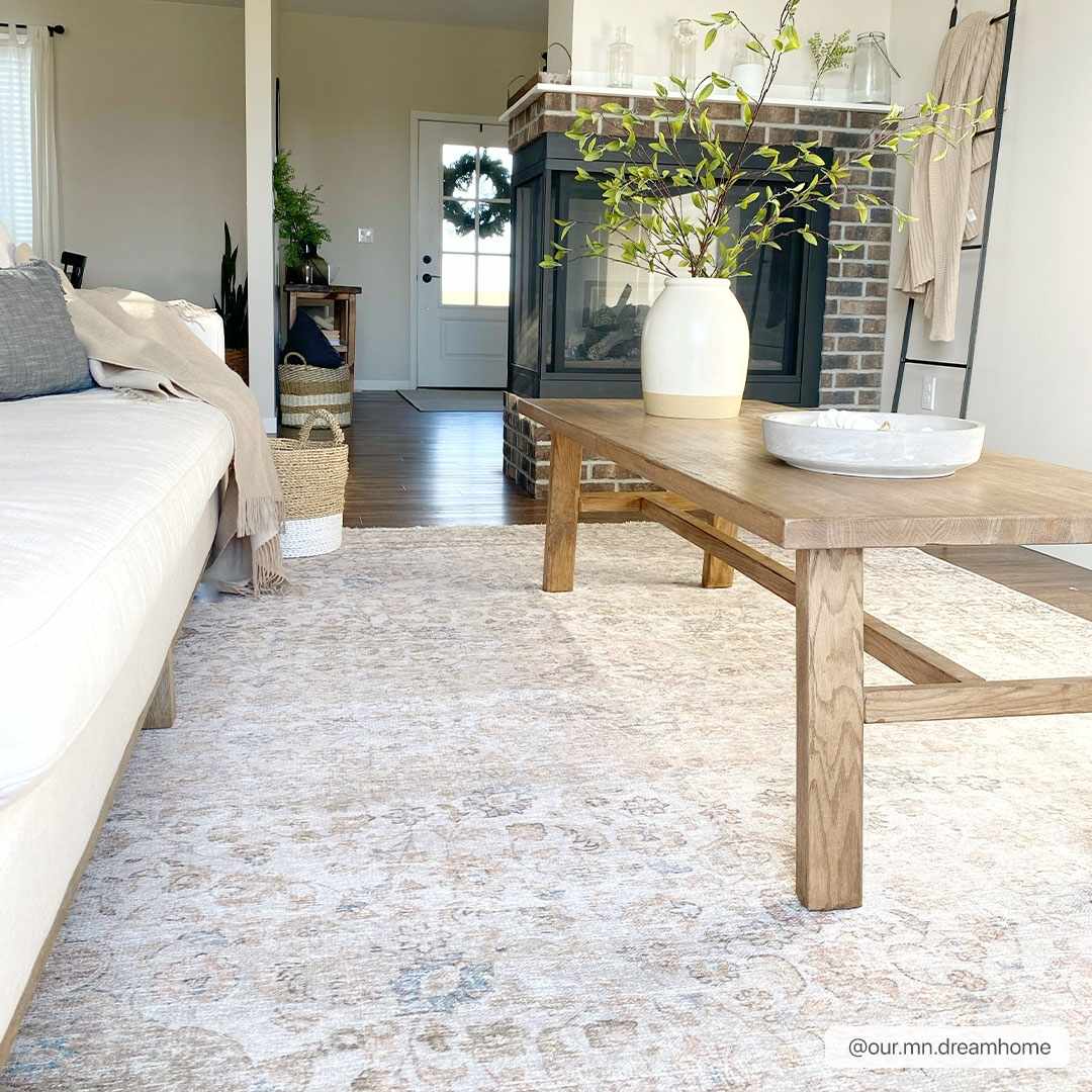 Cream Holi-2301 Washable Area Rug from PriceLows™