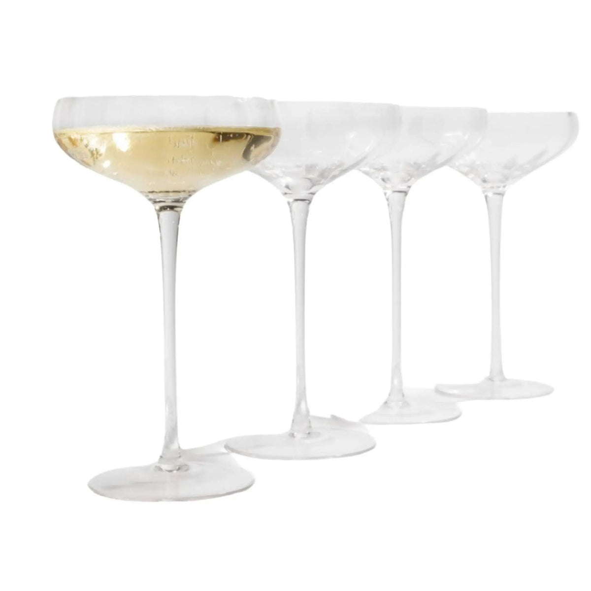 Rounded Coupe Glasses | Classic Stem | Crystal Glass | Cocktail Set