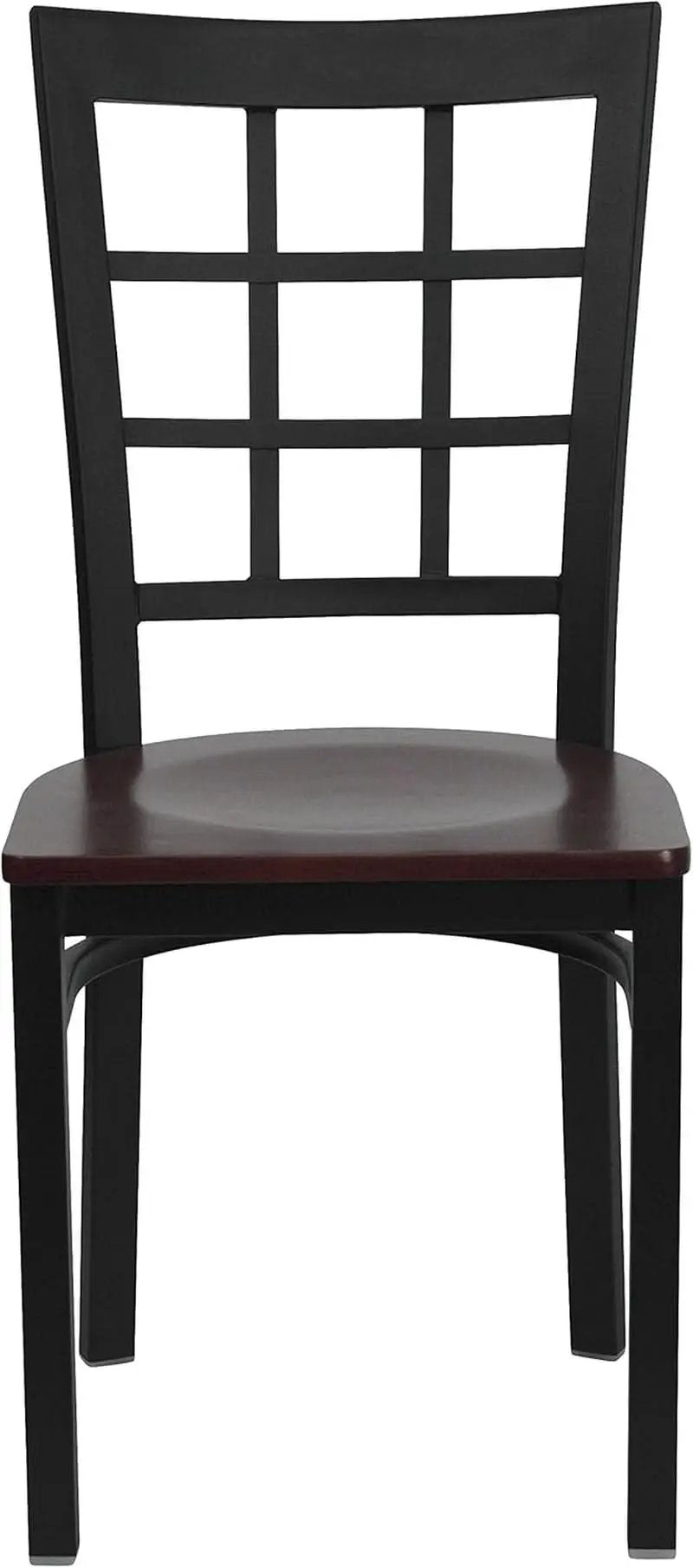 Hercules Series Black Window Back Metal Restaurant Chair from PriceLows™