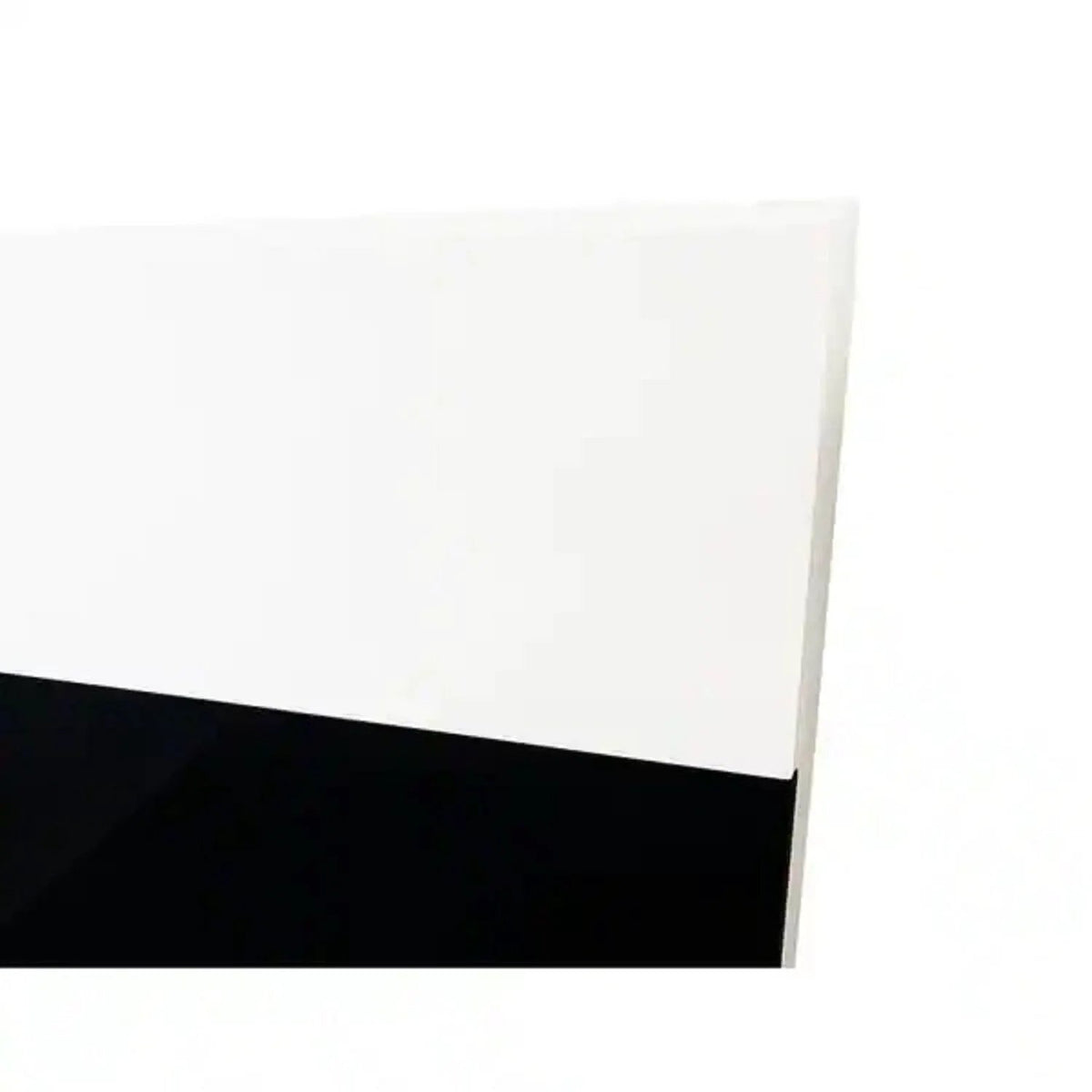 Nightstand | Dual Drawers | High Gloss Finish | White And Black