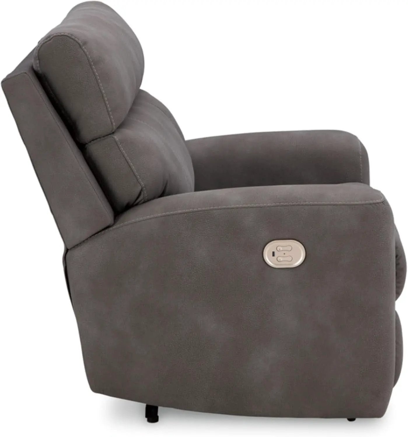 Dark Brown Faux Leather Wall Hugger Power Recliner Headrest from PriceLows™