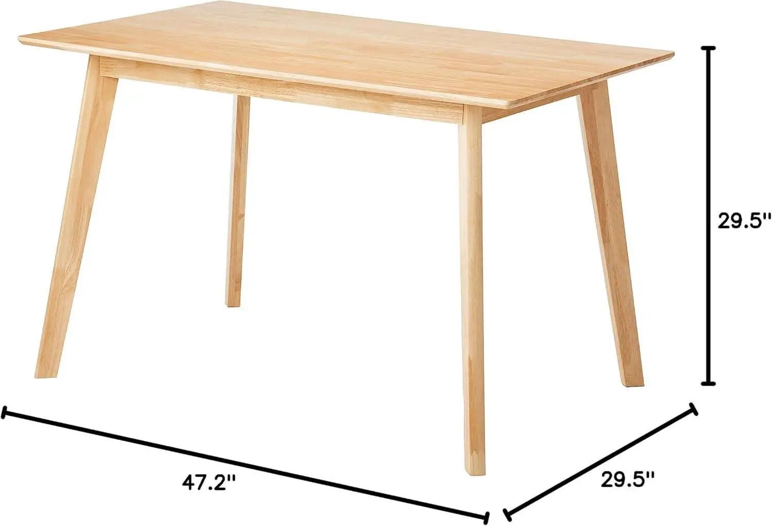 FSC Certified Solid Wood Rectangular Dining Table Seats Four Natural Finish from PriceLows™